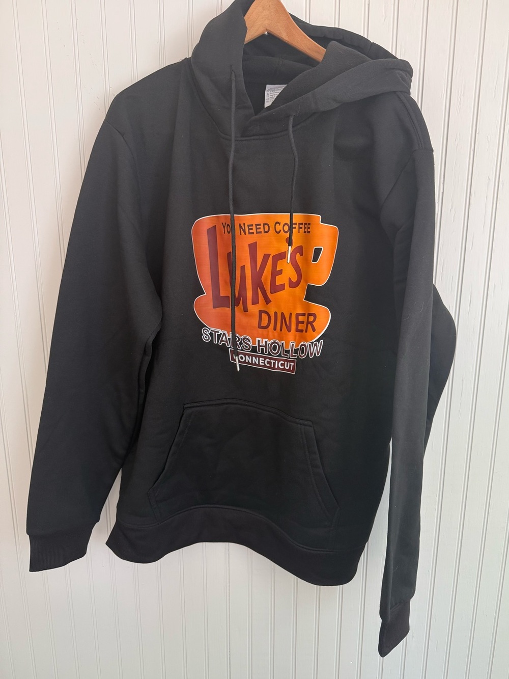 Gilmore Girls Hoodie with Orange Luke’s Diner Logo Size L
